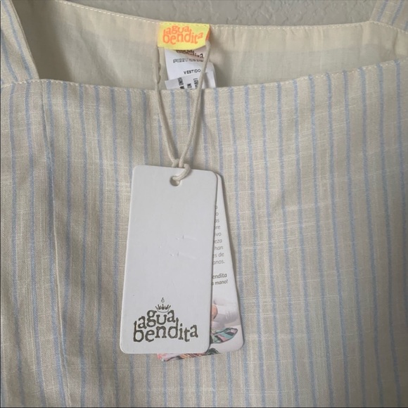 NEW Agua Bendita Helina Sunbaze Embroidered Floral Maxi Boho Dress Size M - Picture 5 of 7